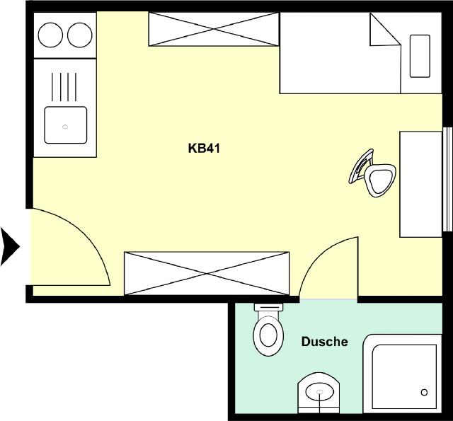 KB41 - Grundriss Einzelapartment
